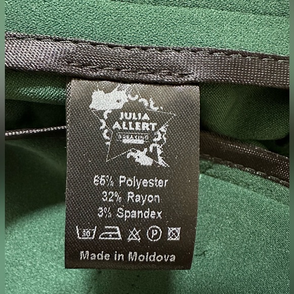 Julia Allert High Waist LONG Dark Green Trousers Pants - Small - Picture 6 of 6